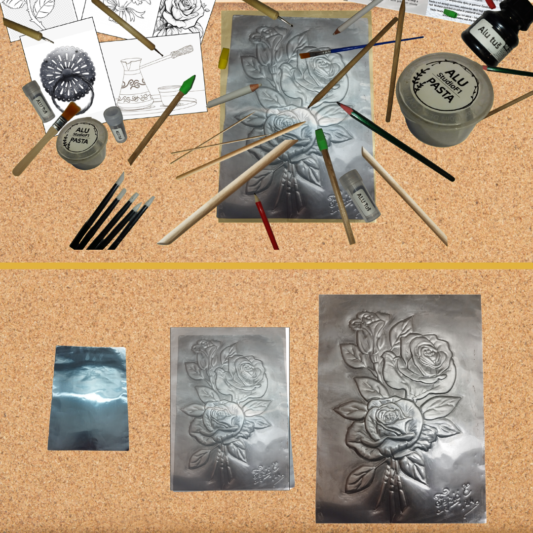 Art Alu Box alati i materijali za upoznavanje stare bosanskohercegovačke tehnike izrade reljefa na aluminijskoj foliji