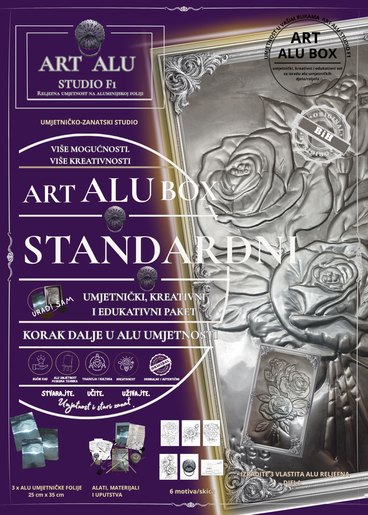 Art Alu Box Standardni kreativni hobi i uradi sam set za izradu alu reljefa
