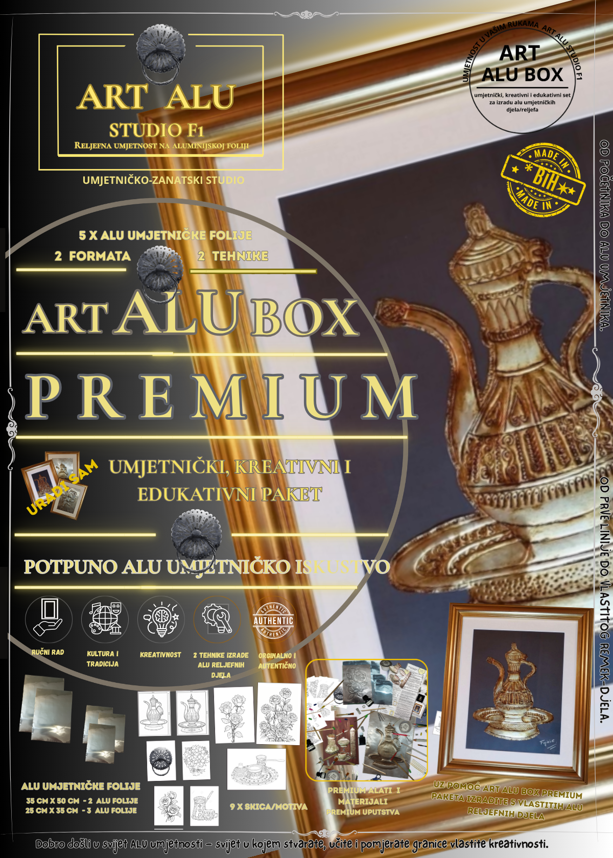 Art Alu Box Premium – luksuzni kreativni set sa dvije tehnike za izradu alu reljefnih djela